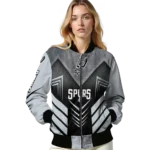 san antonio spurs arrow layer silver black bomber jacket best selling