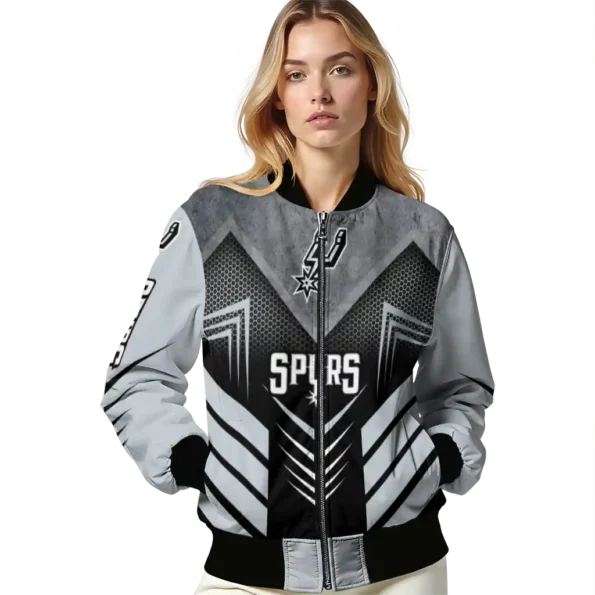 san antonio spurs arrow layer silver black bomber jacket latest model