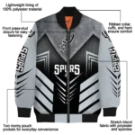 san antonio spurs arrow layer silver black bomber jacket best selling