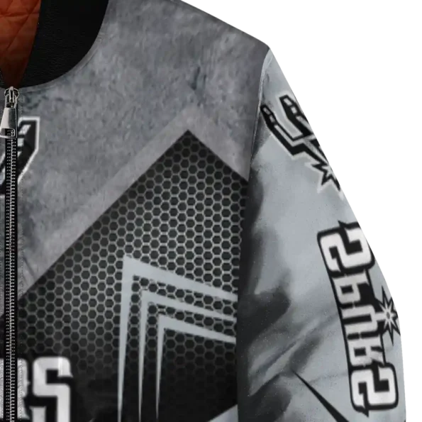san antonio spurs arrow layer silver black bomber jacket premium grade