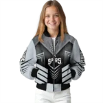 san antonio spurs arrow layer silver black bomber jacket best selling