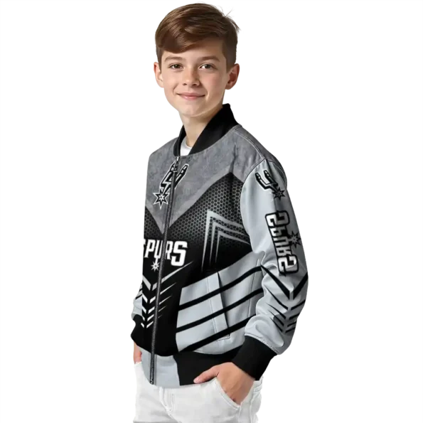 san antonio spurs arrow layer silver black bomber jacket trendy