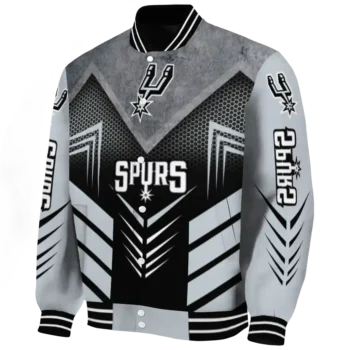 san antonio spurs arrow layer silver black varsity jacket best selling.webp
