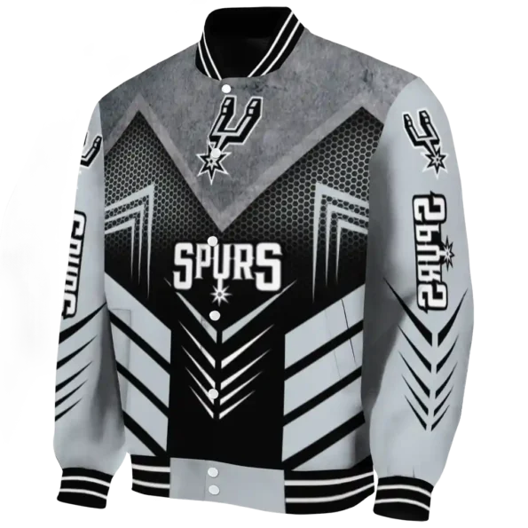 san antonio spurs arrow layer silver black varsity jacket best selling.webp