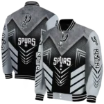 san antonio spurs arrow layer silver black varsity jacket best selling.webp