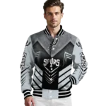 san antonio spurs arrow layer silver black varsity jacket best selling.webp