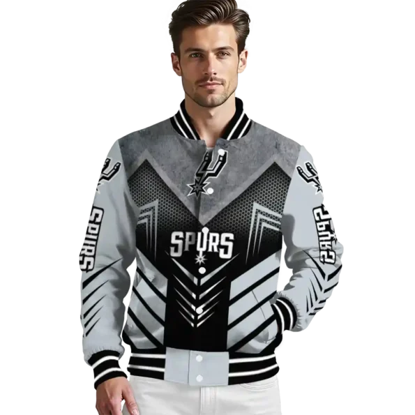 san antonio spurs arrow layer silver black varsity jacket high quality.webp