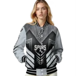 san antonio spurs arrow layer silver black varsity jacket best selling.webp