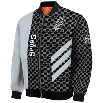 san antonio spurs triple side stripes silver black bomber jacket best selling