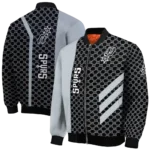 san antonio spurs triple side stripes silver black bomber jacket best selling
