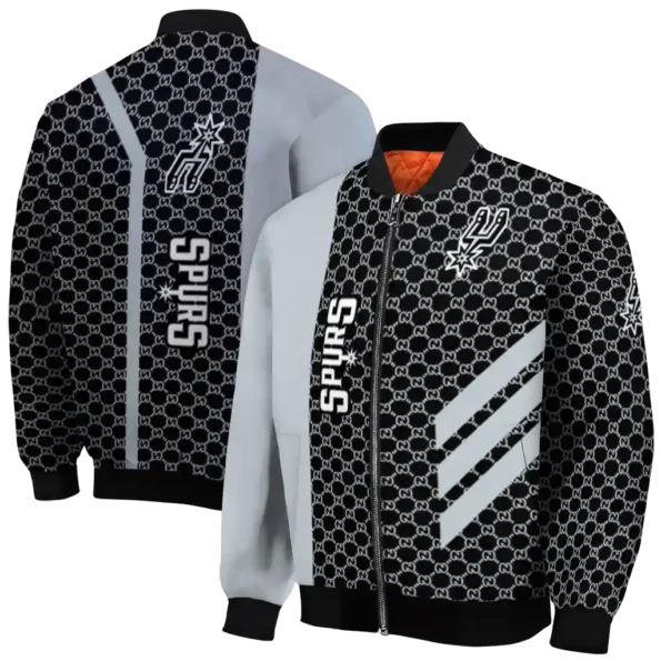 san antonio spurs triple side stripes silver black bomber jacket fashion forward