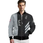 san antonio spurs triple side stripes silver black bomber jacket best selling