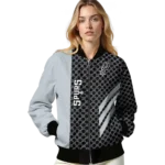 san antonio spurs triple side stripes silver black bomber jacket best selling