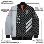 san antonio spurs triple side stripes silver black bomber jacket best selling