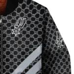 san antonio spurs triple side stripes silver black bomber jacket best selling