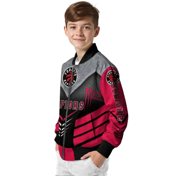toronto raptors arrow layer red black bomber jacket trendy