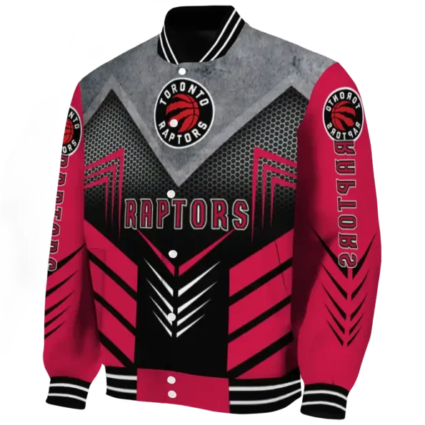 toronto raptors arrow layer red black varsity jacket best selling.webp