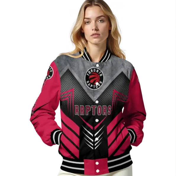 toronto raptors arrow layer red black varsity jacket latest model.webp
