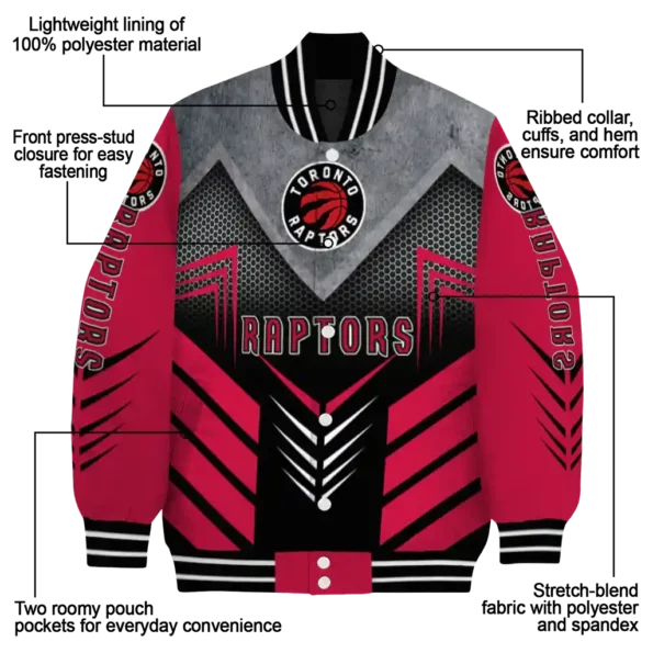 toronto raptors arrow layer red black varsity jacket new arrival.webp