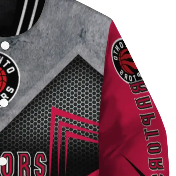 toronto raptors arrow layer red black varsity jacket premium grade.webp