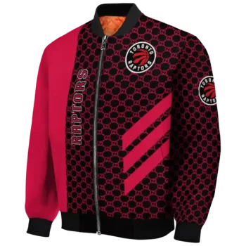 toronto raptors triple side stripes red black bomber jacket best selling