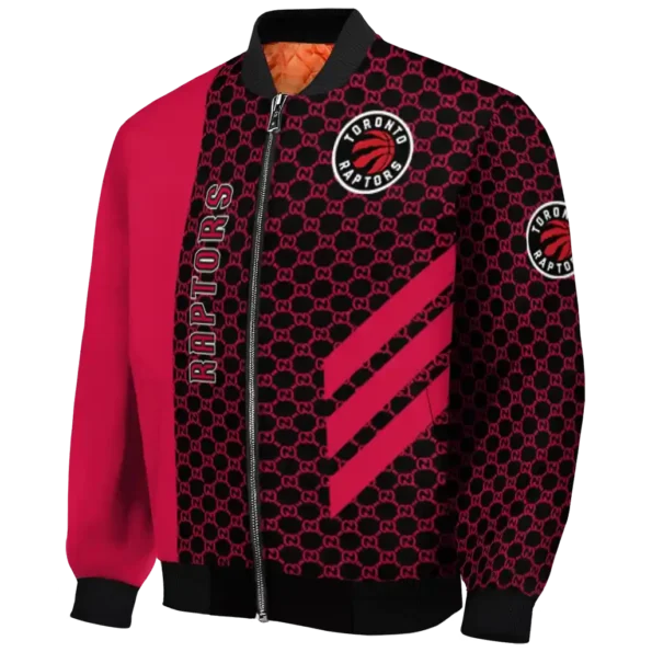 toronto raptors triple side stripes red black bomber jacket best selling