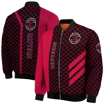 toronto raptors triple side stripes red black bomber jacket best selling