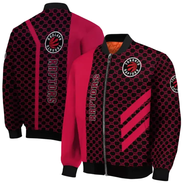 toronto raptors triple side stripes red black bomber jacket fashion forward