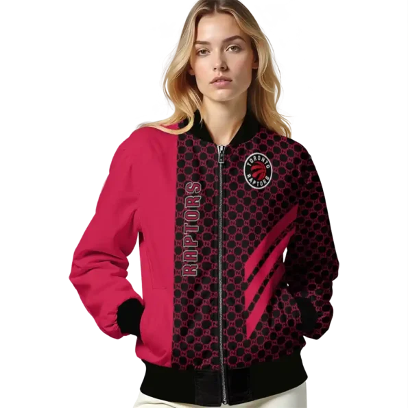 toronto raptors triple side stripes red black bomber jacket latest model