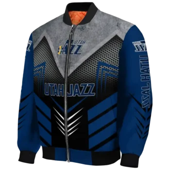 utah jazz arrow layer navy black bomber jacket best selling