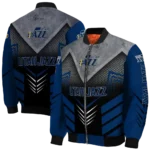 utah jazz arrow layer navy black bomber jacket best selling
