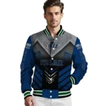 utah jazz arrow layer navy black varsity jacket best selling.webp