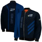 utah jazz triple side stripes navy black bomber jacket best selling