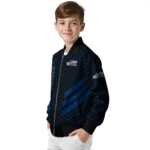 utah jazz triple side stripes navy black bomber jacket best selling