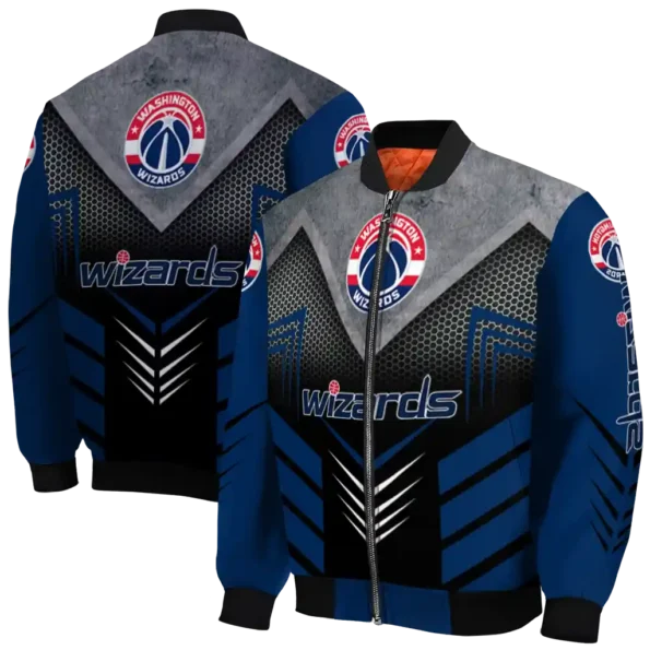 washington wizards arrow layer blue black bomber jacket fashion forward