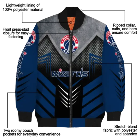 washington wizards arrow layer blue black bomber jacket new arrival