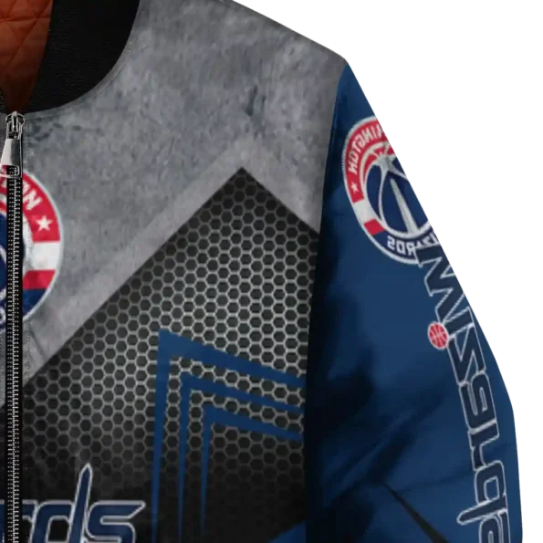 washington wizards arrow layer blue black bomber jacket premium grade