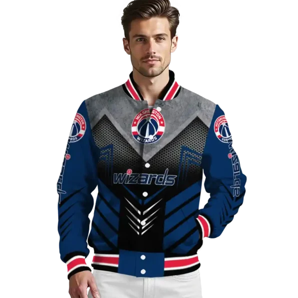 washington wizards arrow layer blue black varsity jacket high quality.webp
