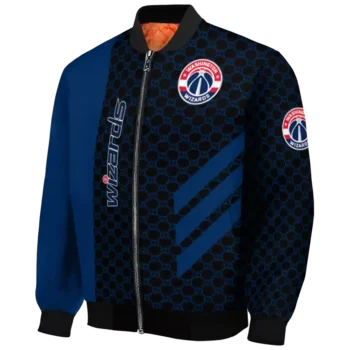 washington wizards triple side stripes blue black bomber jacket best selling
