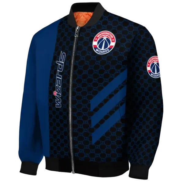 washington wizards triple side stripes blue black bomber jacket best selling