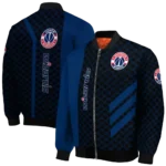washington wizards triple side stripes blue black bomber jacket best selling