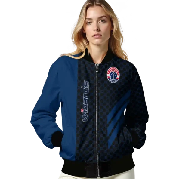 washington wizards triple side stripes blue black bomber jacket latest model
