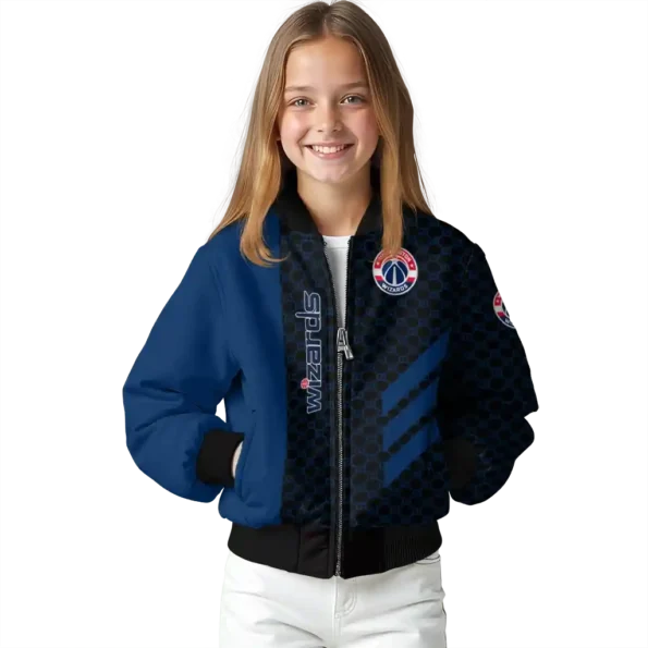 washington wizards triple side stripes blue black bomber jacket top rated