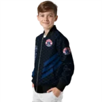 washington wizards triple side stripes blue black bomber jacket best selling