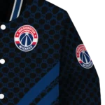 washington wizards triple side stripes blue black varsity jacket best selling.webp
